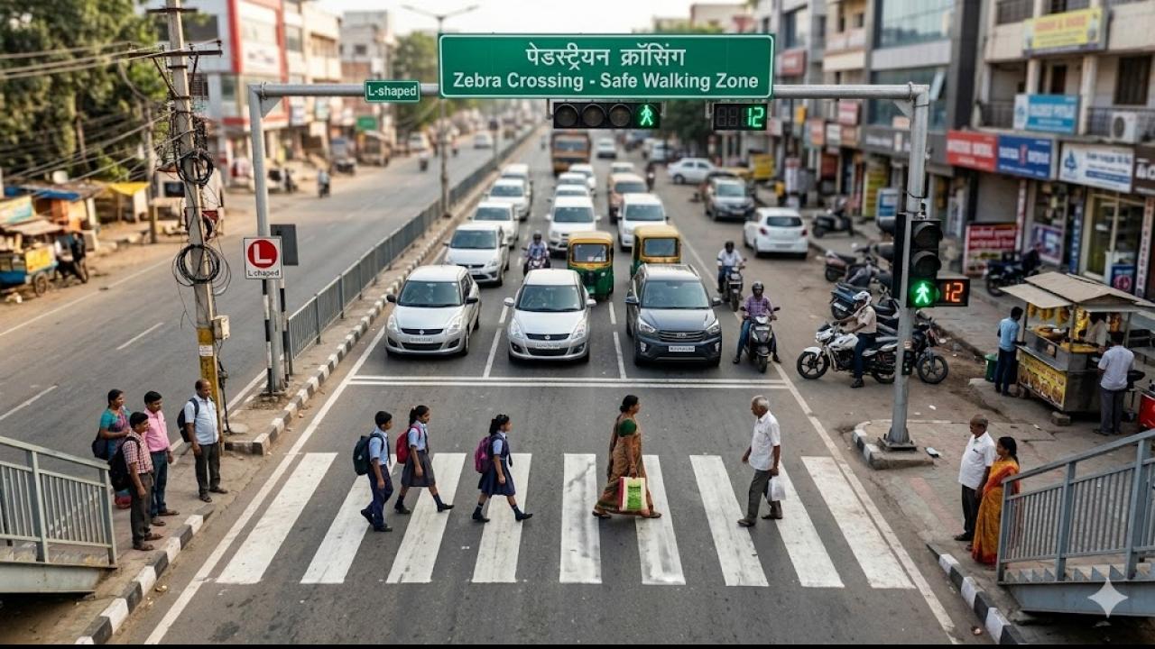 ज़ेब्रा क्रॉसिंग की अनदेखी पैदल लोगों के लिए सबसे बड़ा खतरा
