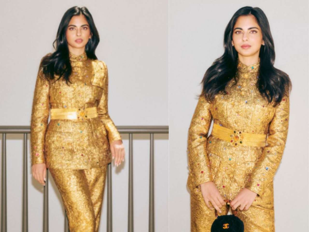 chanel haute couture 1996 gold embroidered dress 1996 Chanel by Lagerfeld Golden Boucle and Lame Shift Dress and Coat main image 0