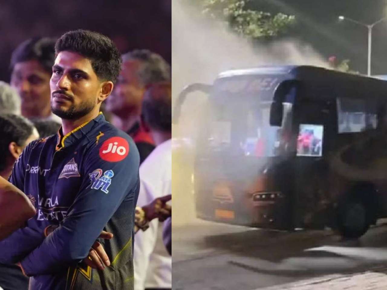 Fire In Gujrat Titans Bus