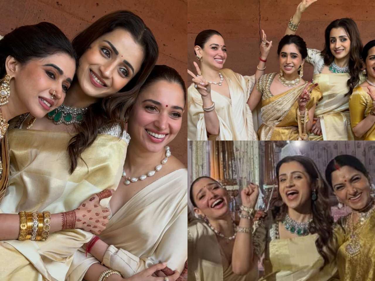 Trisha Krishnan, Tamannaah Bhatia bring ethnic glamour to Khushbu Sundar's daughter's wedding in Goa