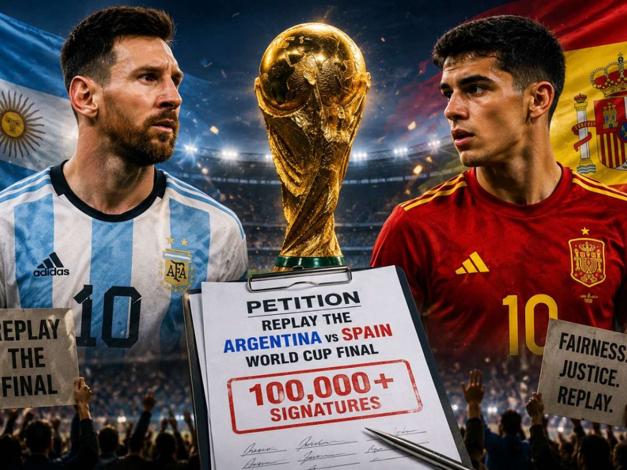 FIFA urged to replay Spain vs Argentina 2026 World Cup final as petition crosses 100,000 signatures