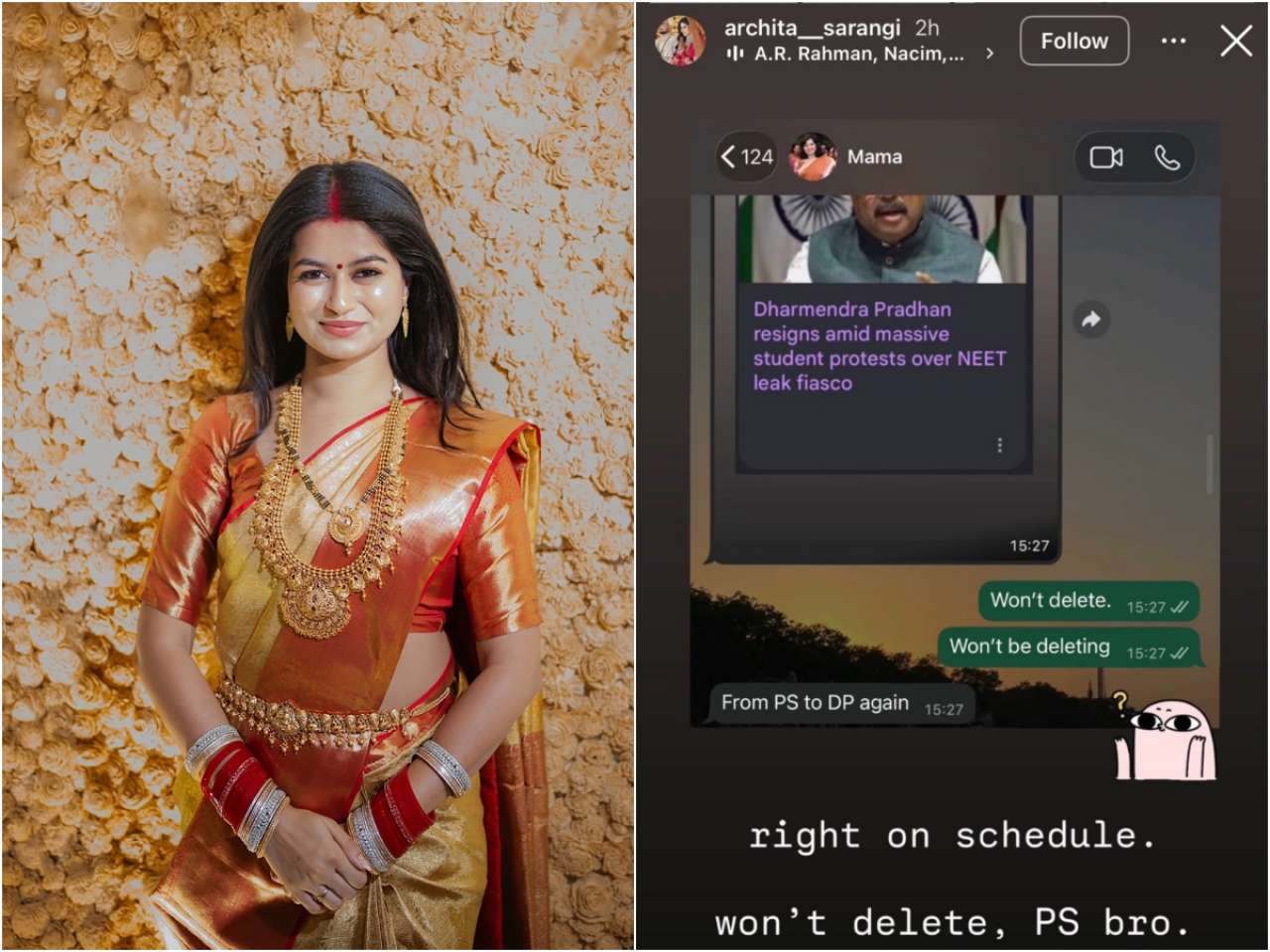 'I won't delete it': BJP MP's daughter refuses to take down viral Dharmendra Pradhan post