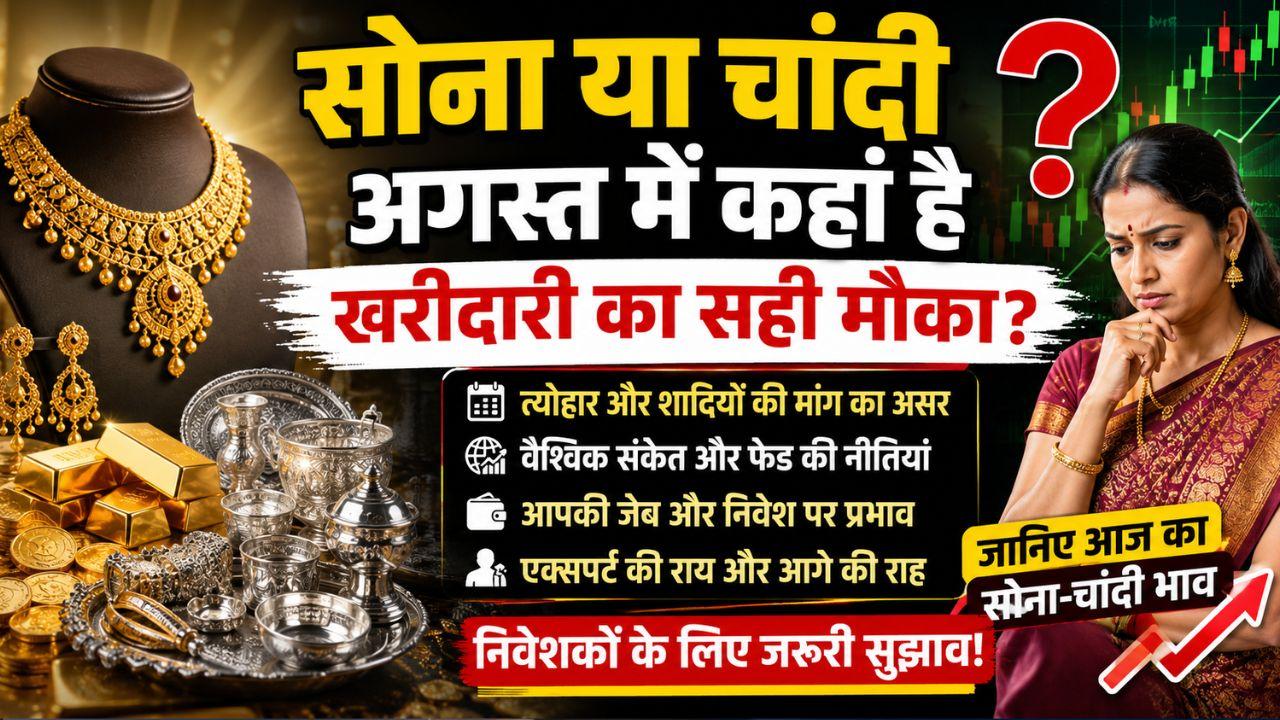 सोने-चांदी में दांव लगाने का क्या यही सही वक्त है? अगस्त में खरीदारी से पहले जानें सराफा बाजार की अगली चाल