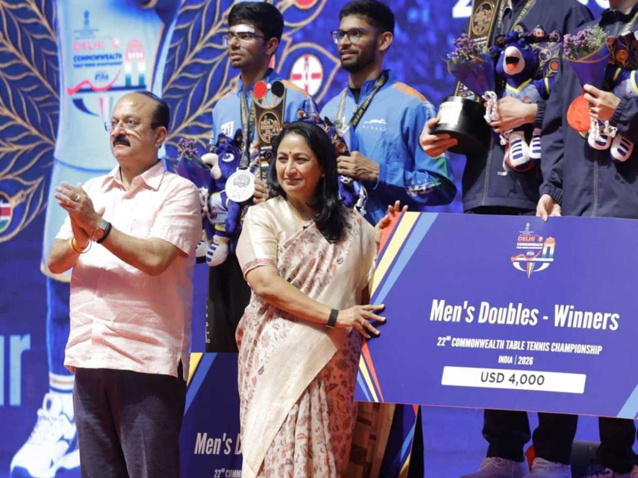 Commonwealth TT 2026: Delhi CM Rekha Gupta among other leaders grace closing ceremony at Thyagaraj Stadium | Watch