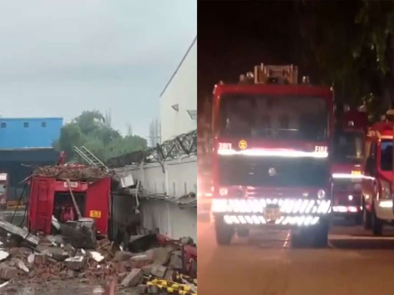 2 firefighters killed, 3 injured as wall collapses during Greater Noida factory fire rescue | Video