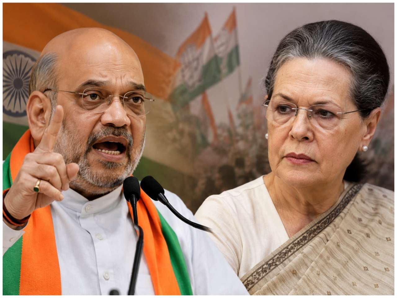 Amit Shah has launched a sharp attack on Sonia Gandhi over the ongoing Vande Mataram row, accusing her of stopping the full rendition during Congress’s Independence Day celebration.