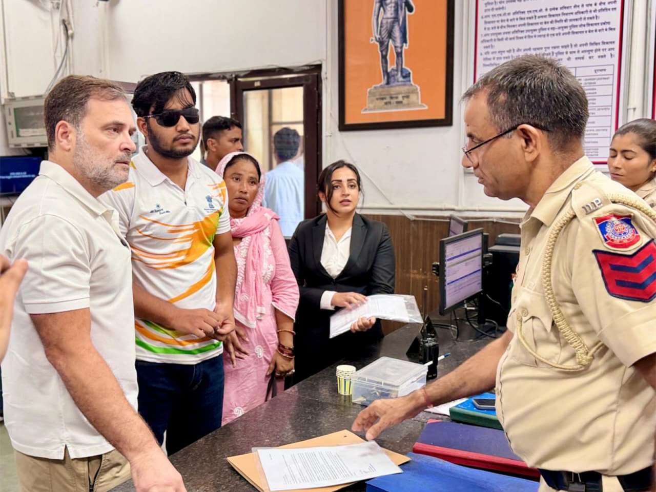 Rahul Gandhi had reached the Parliament Street police station earlier in the day and was joined by several party leaders including his sister Priyanka Gandhi Vadra.