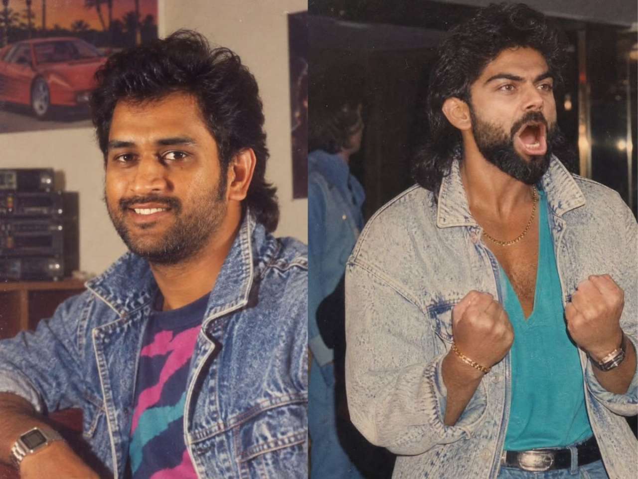 MS Dhoni to Virat Kohli: Indian cricket stars turn back time in viral 80s AI photo trend