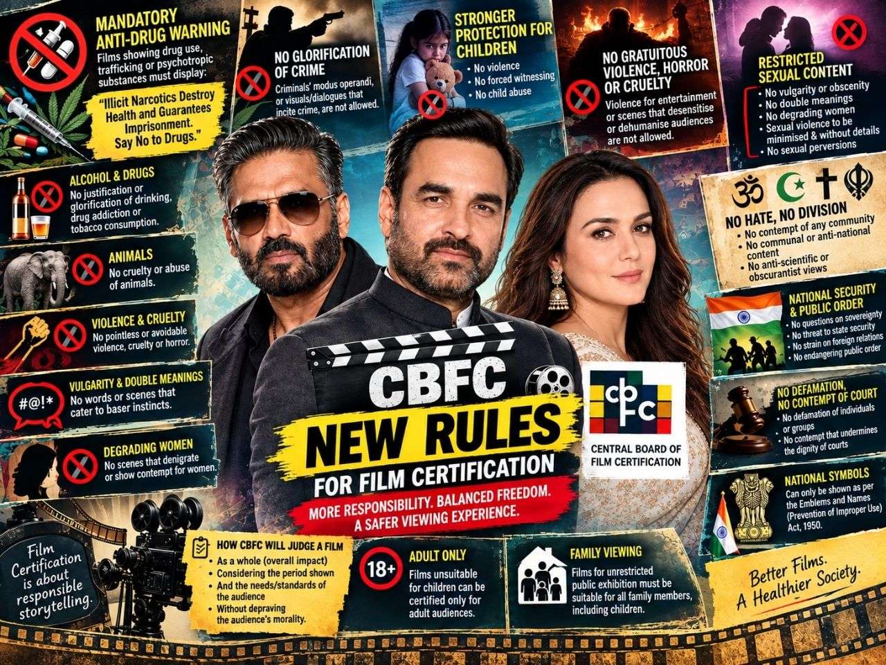 CBFC new rules explained: From drug warning, no glorification of sexual violence, to slashing anti-national content; guidelines leave filmgoers divided
