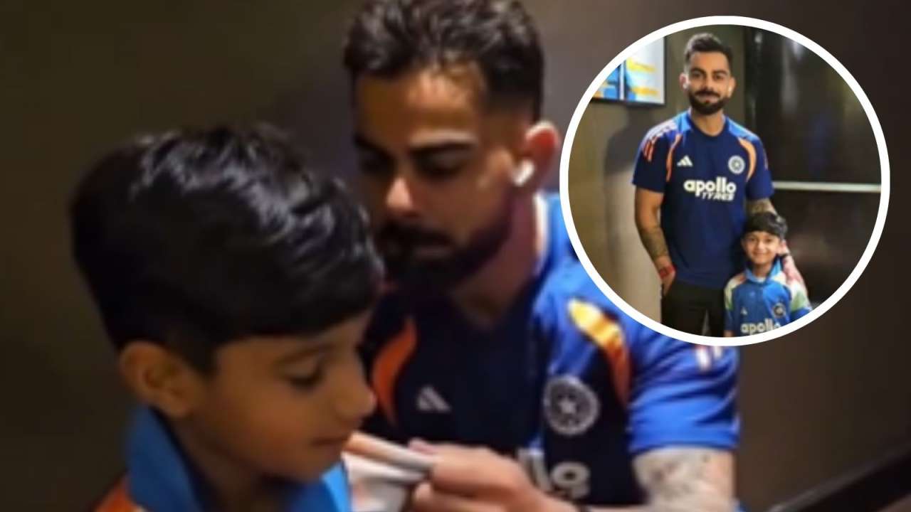 Virat Kohli's sweet gesture for young fan in matching India kit during WI ODIs wins hearts; netizens react: 'Wow cute moment'