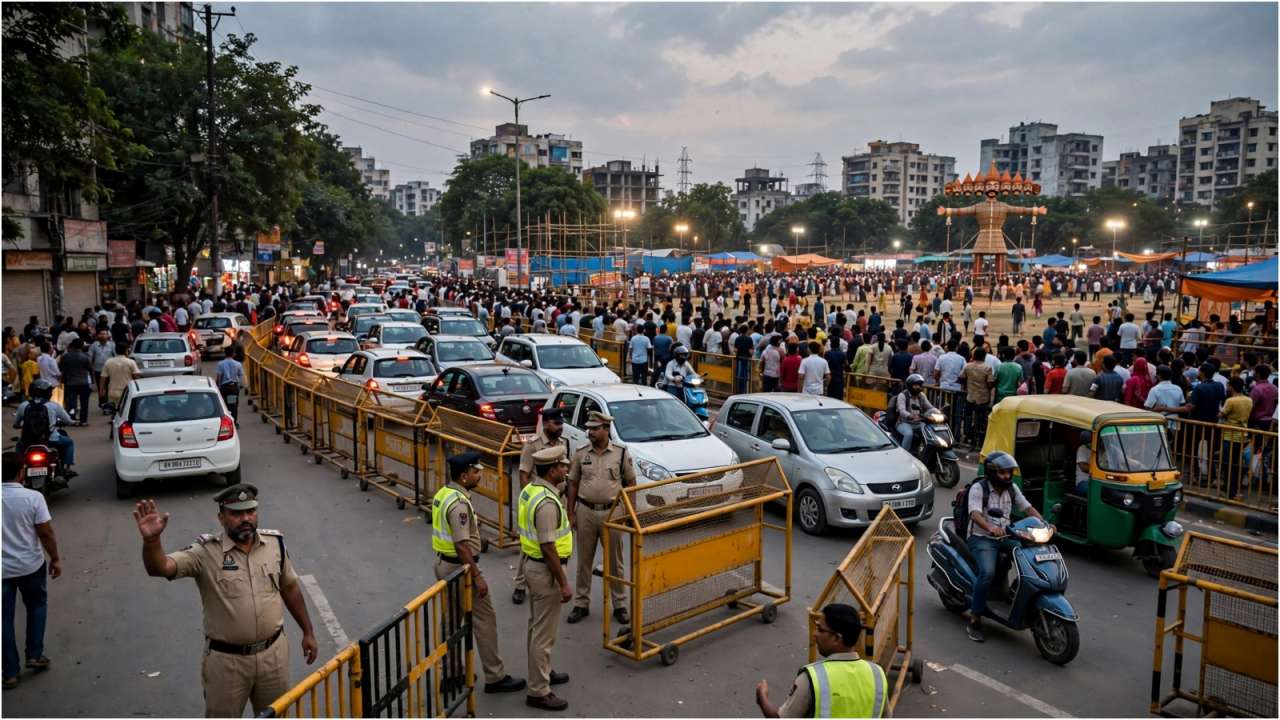 Ahead of Dussehra celebrations, Noida Traffic Police has announced an advisory to help residents navigate route diversions, parking arrangements and traffic changes across the city.