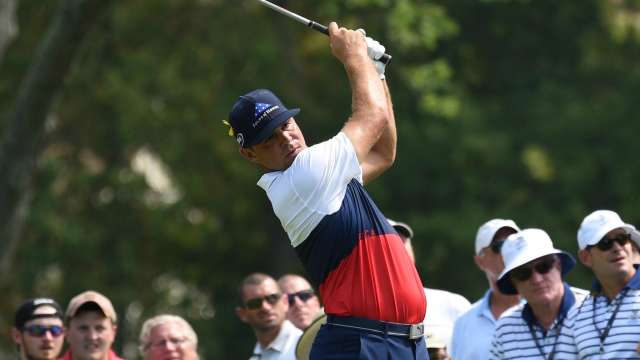 Gary Woodland in action on Friday