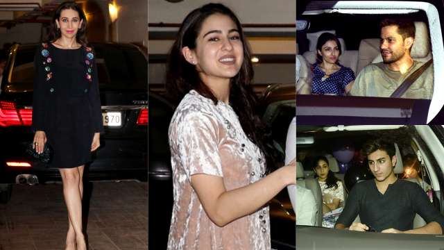 Sara-Ibrahim, Soha-Kunal, Karishma-Sandeep clicked outside Saif's house