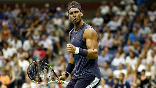 Rafael Nadal in action on Thursday