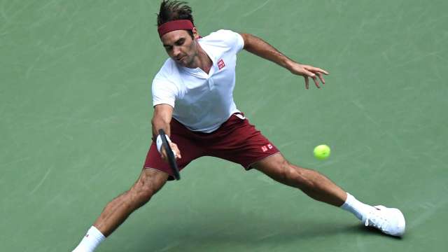 Roger Federer in action on Thursday