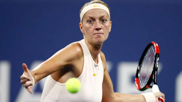 Petra Kvitova in action on Sunday Petra Kvitova in action on Sunday