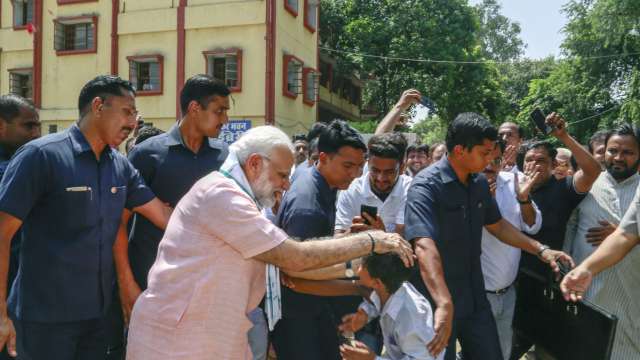 PM Modi sweeps school premises 