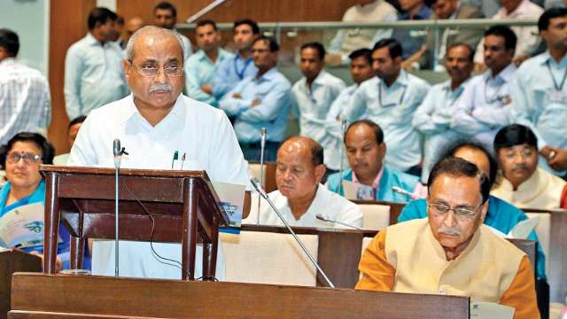 Gujarat CM Vijay Rupani and deputy CM Nitin Patel