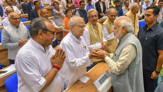  Prime Minister Narendra Modi during a conference on Academic Leadership on Education for Resurgence, at Vigyan Bhawan