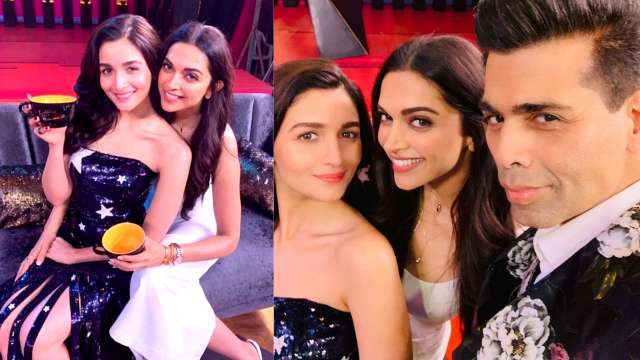 Koffee With Karan 6 Deepika Padukone And Alia Bhatt Look Excited As They Shoot The Opening Episode