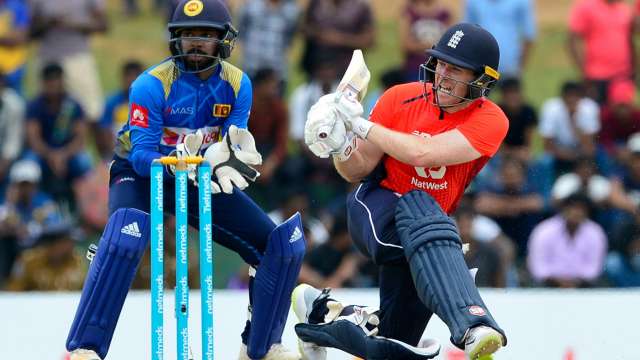 Eoin Morgan in action on Saturday