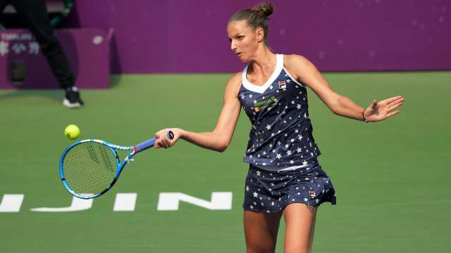 Karolina Pliskova in action on Saturday