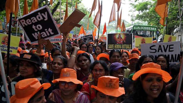 Kerala women protest the Supreme Court's verdict