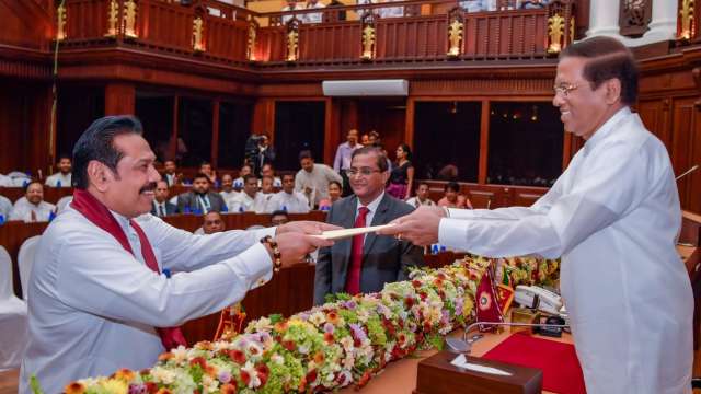 File Picture of Rajapakse taking oath