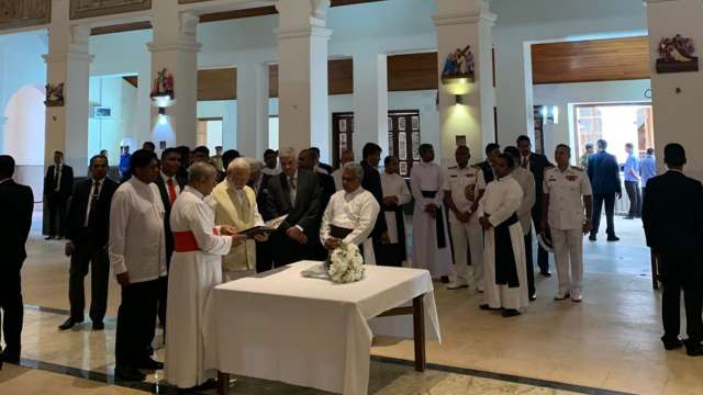 India's Modi visits bombed Sri Lanka church, vows support after attacks