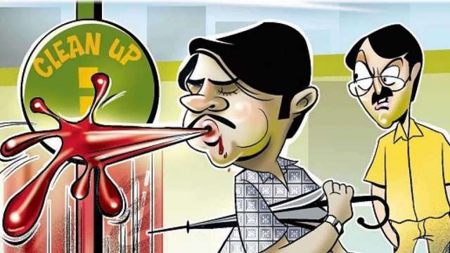 man spitting clipart