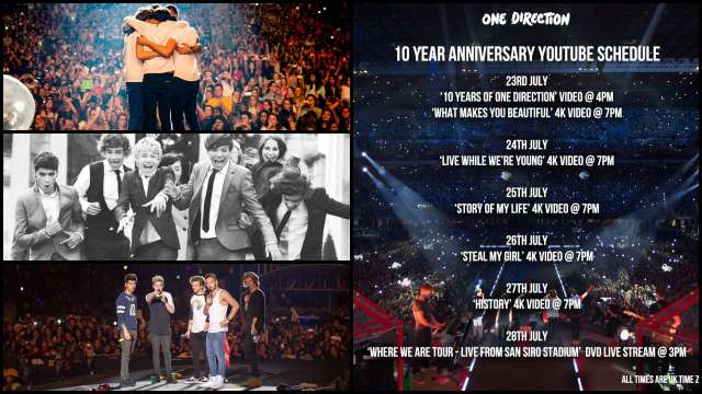 10 Years Of One Direction Harry Styles Liam Payne Get Emotional Share Youtube Concert Schedule