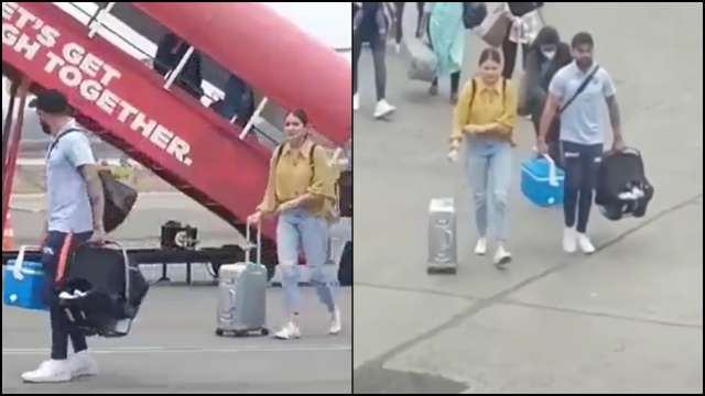 Anushka Sharma Virat Kohli Spotted With Daughter Vamika At Airport