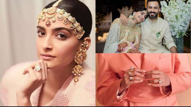 Pin by Artist Clicks on Sonam Kapoor | Gorgeous engagement ring, Celebrity engagement  rings, Basic mehndi designs