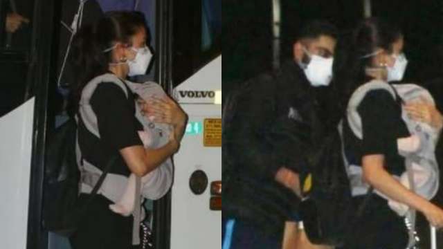 VIRAL: Anushka Sharma covers baby Vamika&#39;s face as she joins Virat Kohli to  head to England for WTC