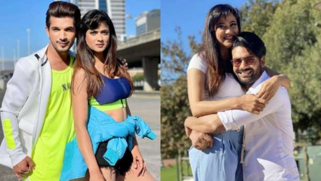 Viral Shweta Tiwari Blushes As Arjun Bijlani Vishal Aditya Singh Flirt With Her At Rahul Disha S Reception Viral Shweta Tiwari Blushes As Arjun Bijlani Vishal Aditya Singh Flirt With Her At Rahul Disha S Reception