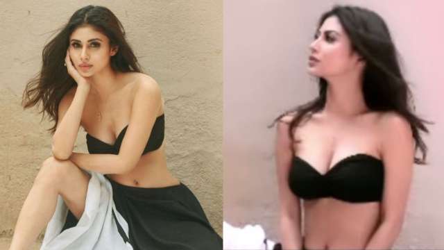 PHOTOS: Mouni Roy shares jaw-dropping exotic photos in black strapless bra,  skirt, calls herself 'exotic'