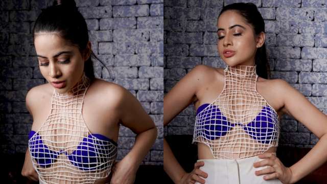 'Pineapple ka cover kyun pehen liya': Urfi Javed brutally trolled for wearing net top over blue bralette - Vimarsana News
