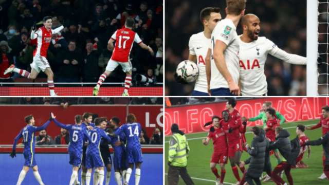 Carabao Cup 2021-22: Arsenal to face Liverpool, Chelsea to meet Tottenham in semi-finals