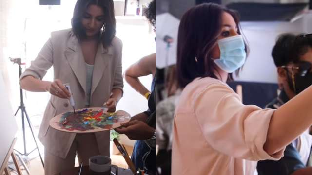 Anushka Sharma unleashes her inner painter on sets, netizens joke 'Majnu bhai got competition' - Vimarsana News