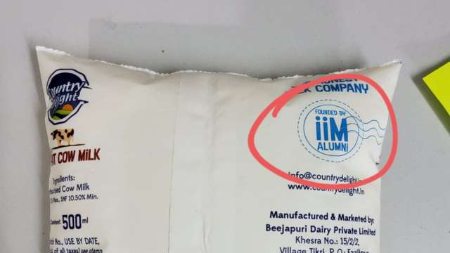 'Milking your college degree': Milk packet with 'IIM Alumni' tag goes viral, sparks Twitter debate - Vimarsana News