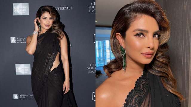 Pre-Oscars bash: Priyanka Chopra stuns in black saree, see photos - Vimarsana News