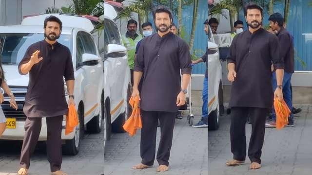 Ram Charan arrives barefoot at Mumbai airport as he observes 41-day Ayyappa Deeksha - Vimarsana News
