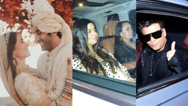 Ranbir Kapoor-Alia Bhatt reception: Neetu Kapoor, Karan Johar, Ayan Mukerji, Soni Razdan arrive for grand bash