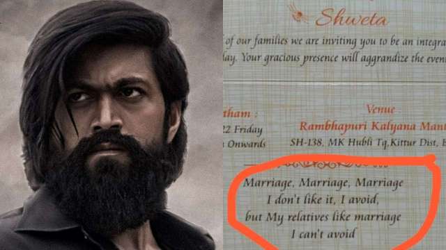 KGF Chapter 2: Couple incorporates Yash's epic dialogue 'violence, violence' in wedding card, photo goes VIRAL - Vimarsana News