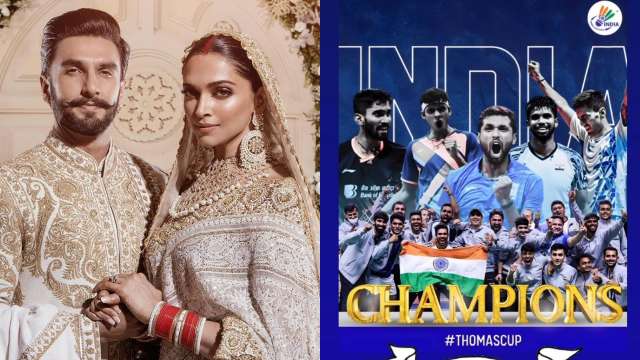 Deepika Padukone, Ranveer Singh wish Indian shuttlers on historic Thomas Cup win - Vimarsana News