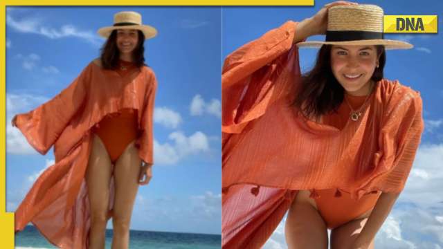 640px x 360px - Anushka Sharma looks sizzling hot in orange monokini, shares photos on  Instagram