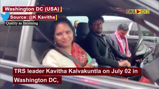 K Kavitha arrives in Washington DC to attend American Telugu Association Programme
