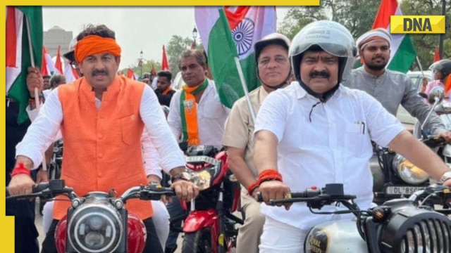 BJP's Manoj Tiwari fined for riding Royal Enfield Classic without helmet in Har Ghar Tiranga bike rally, issues apology - Vimarsana News