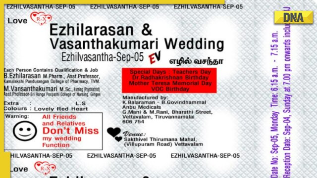 Couple gets wedding card printed as tablet strip, here's how Twitter reacted - Vimarsana News