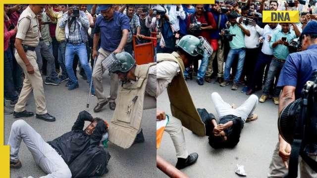 On cam: Patna official rains brutal lathi blows on protester holding tricolour aloft - Vimarsana News